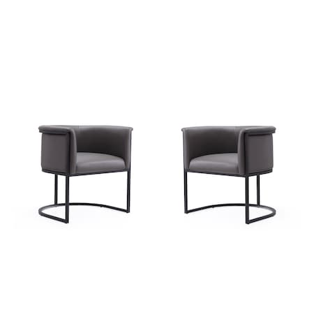 Manhattan Comfort Cosmopolitan Dining Chair in Pebble and Black, PK2 2-DC044-PE